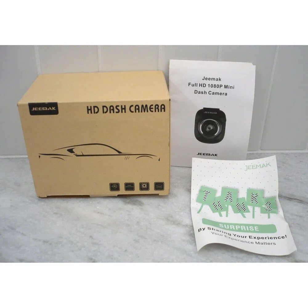 Jeemak Full HD 1080P Mini Dash Camera New Open Box with Power